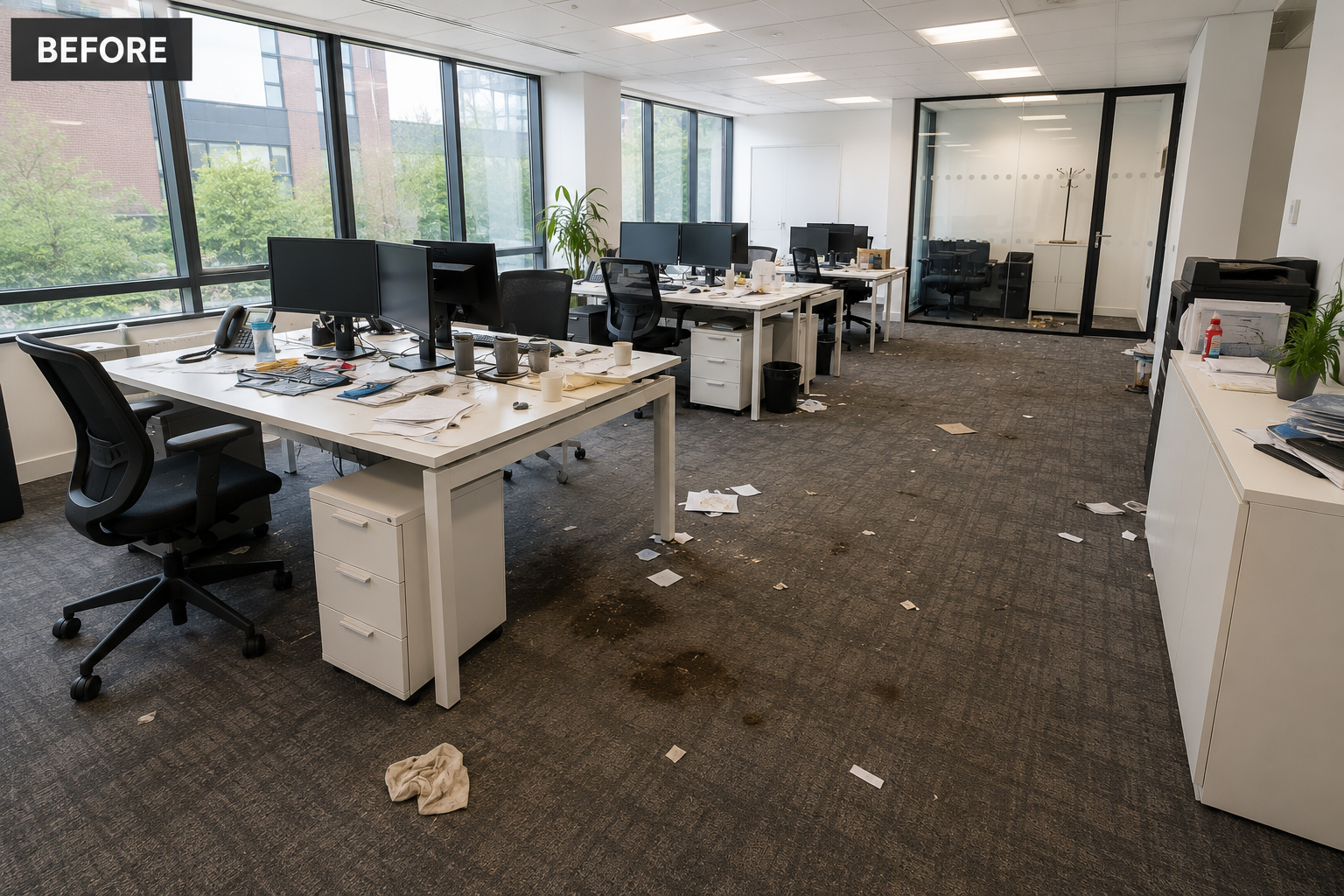 Office cleaning before by BLUELINE PRIME LTD